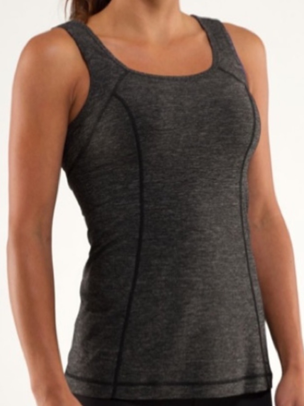 Lululemon Vintage Run Free heathered black Tank Top | Size 6 / 8